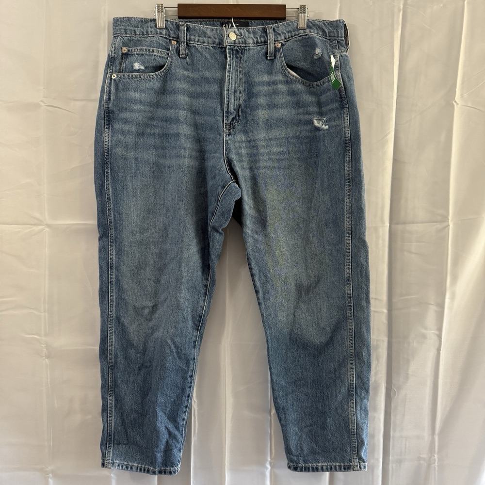 Gap High Rise Mom‎ Jeans Womens 18/34W 37x27 Denim Stretch Distressed New Tags